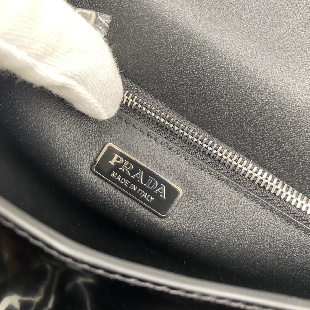 Prada Mini Leather Chain Bag Tote Black 1BD307